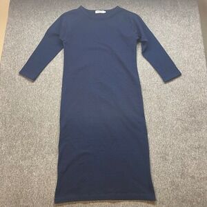 Taylor Stitch Navy Blue Long Sleeve Midi T-Shirt Dress Size‎ M